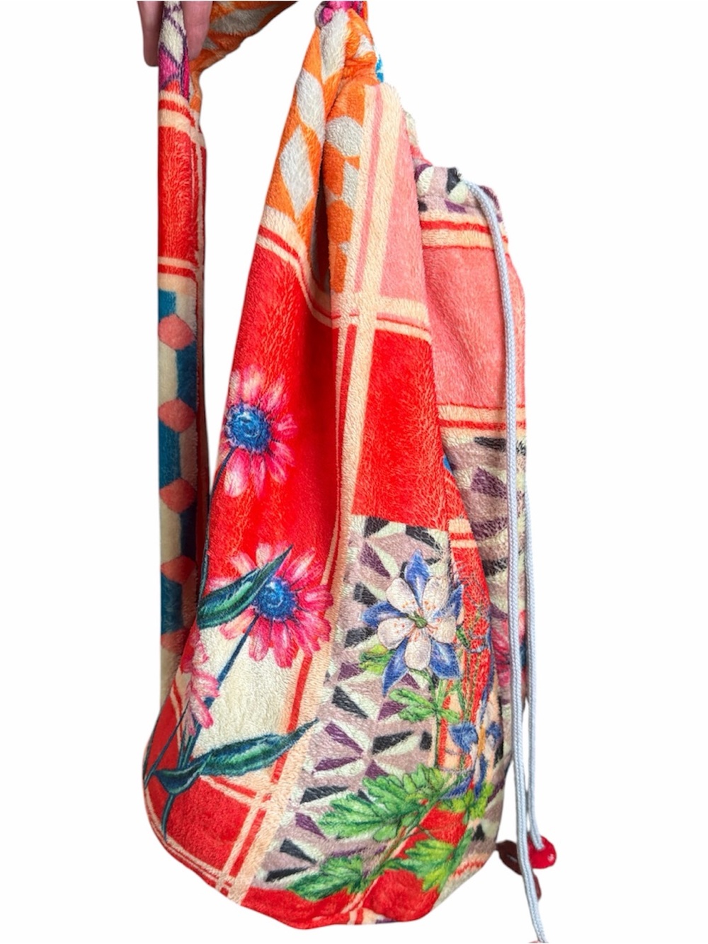 Johnny Was Multicolor Floral Drawstring Backpack - Picture 3 of 8